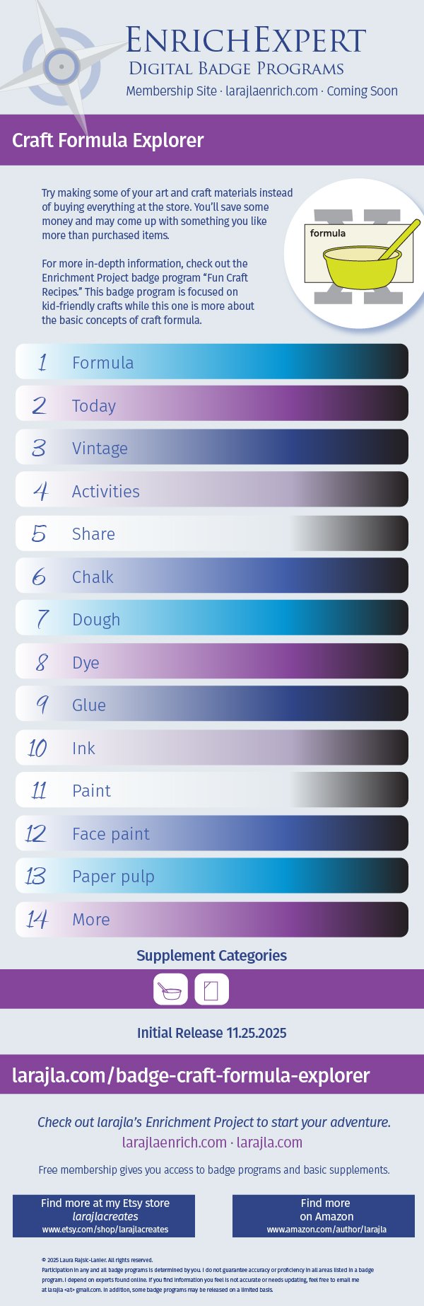 Badge Set: Craft Formula Explorer
larajla creates
larajla.com